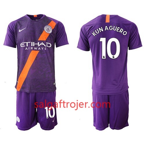 Manchester City Fodboldtrøjer Kun Aguero 10 Børn 3. sæt 2018/19 Kort ærmer Manchester City Fodboldtrøjer Kun Aguero 10 Børn 3. sæt 2018/19 Kort ærmer